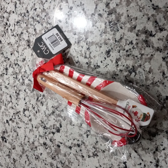 CWC 3-pc. Holiday Baking Tools Set In Red / White Spoon Rest| Spatula | Wihisk - Picture 11 of 12